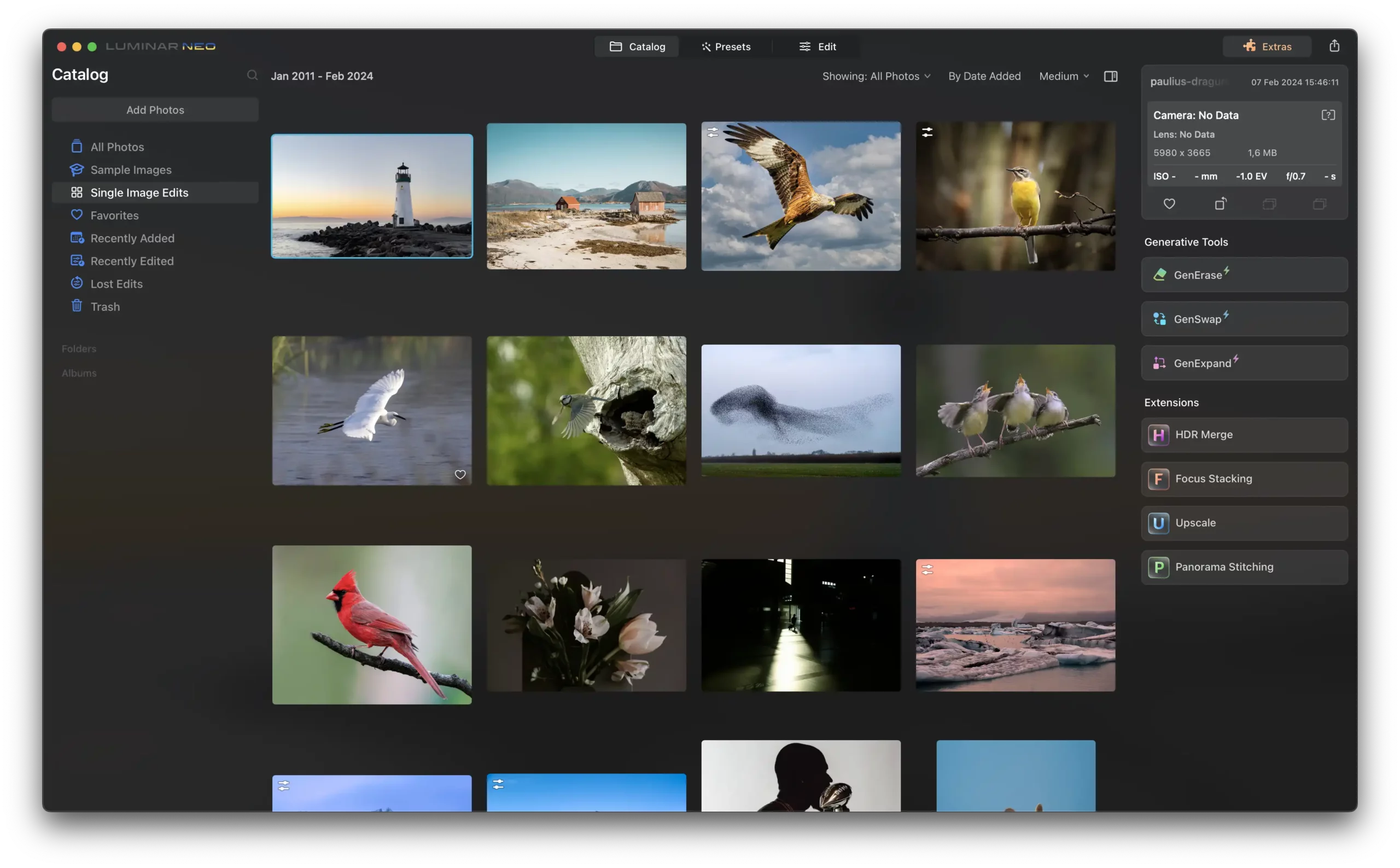 screenshot of Luminar Neo