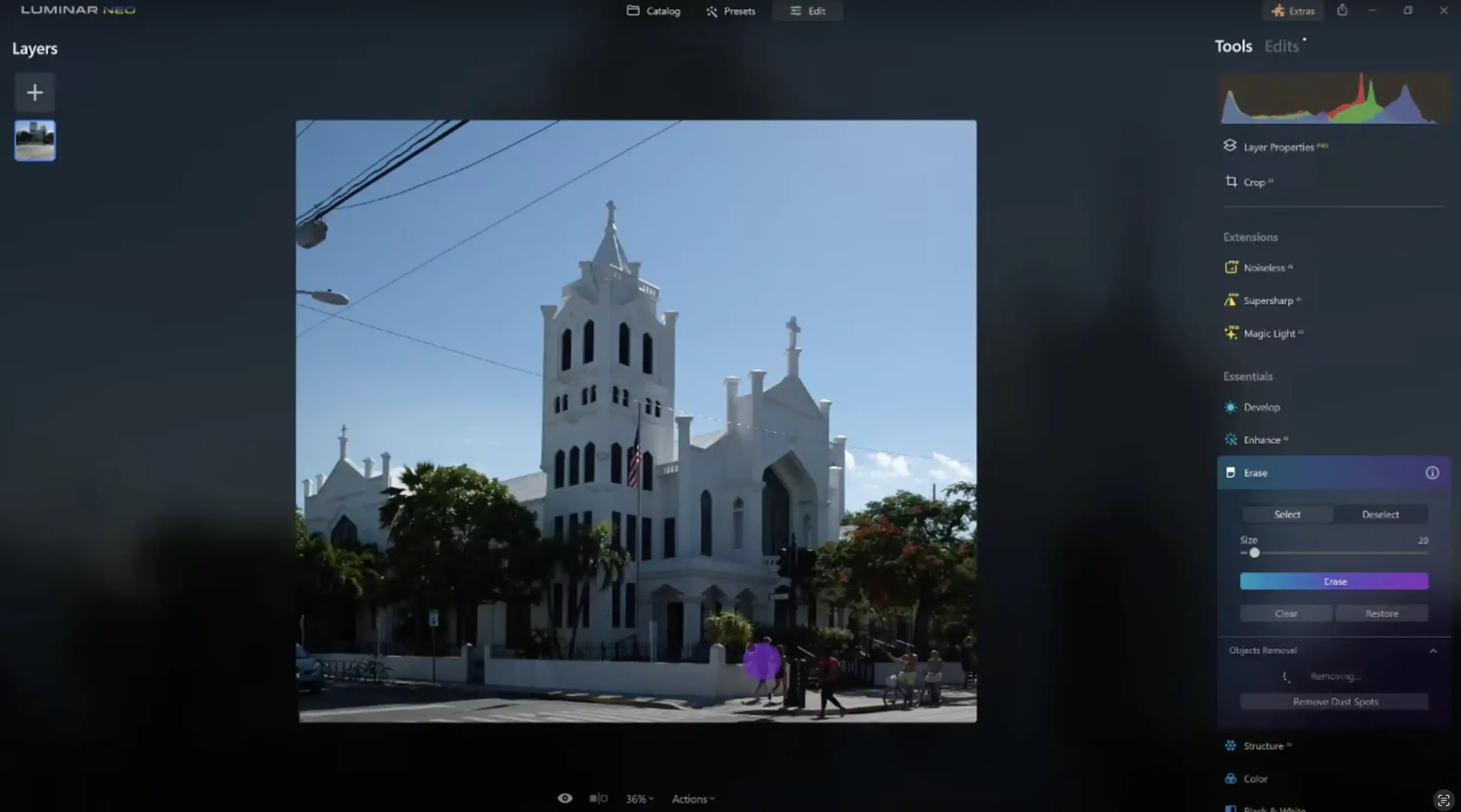 screenshot of Luminar Neo GenExpand