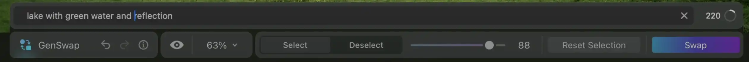 prompt bar for GenSwap in Luminar Neo