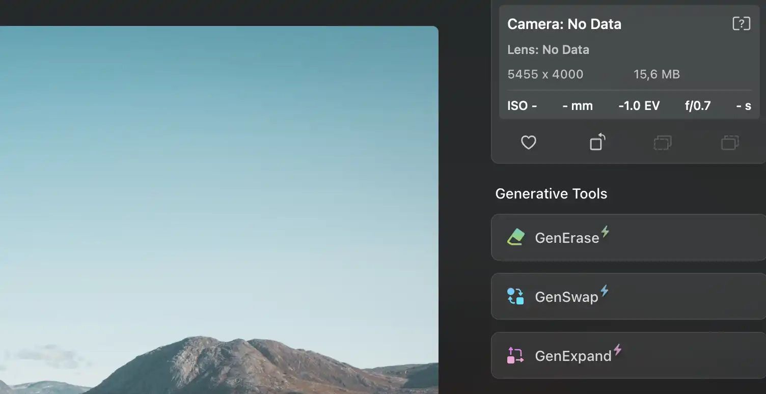 screenshot of Luminar Neo GenExpand