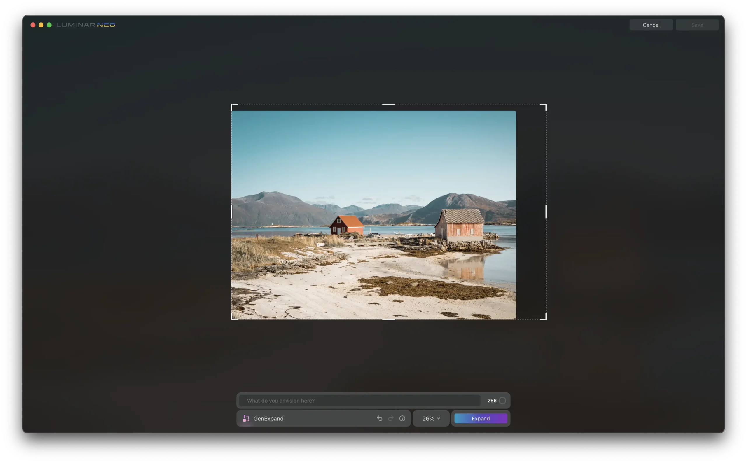 screenshot of Luminar Neo GenExpand