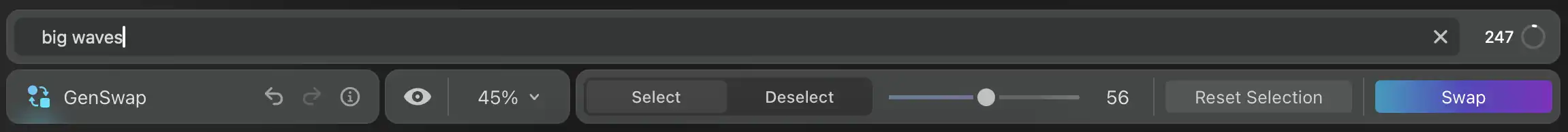 prompt bar for GenSwap in Luminar Neo