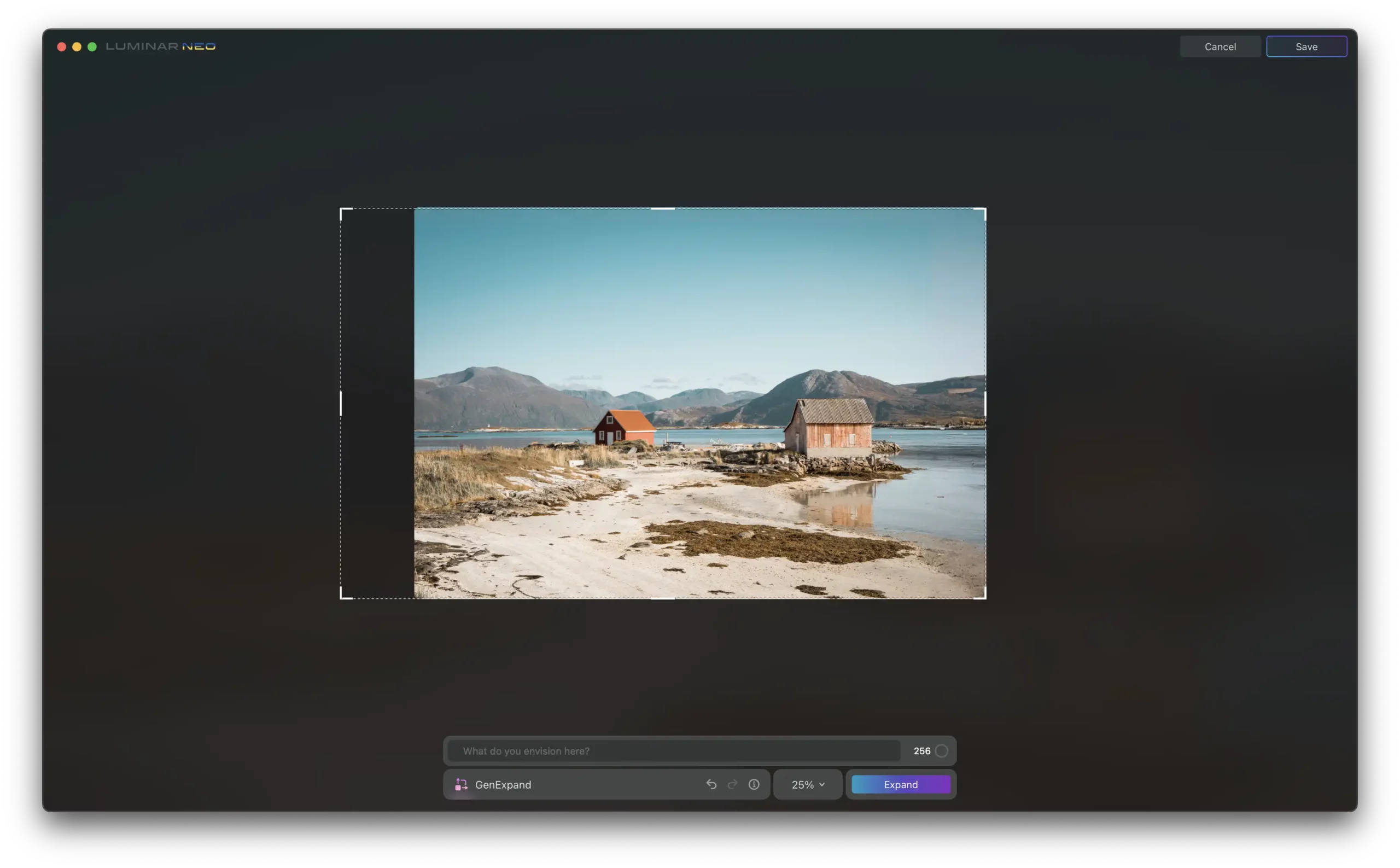 screenshot of Luminar Neo GenExpand