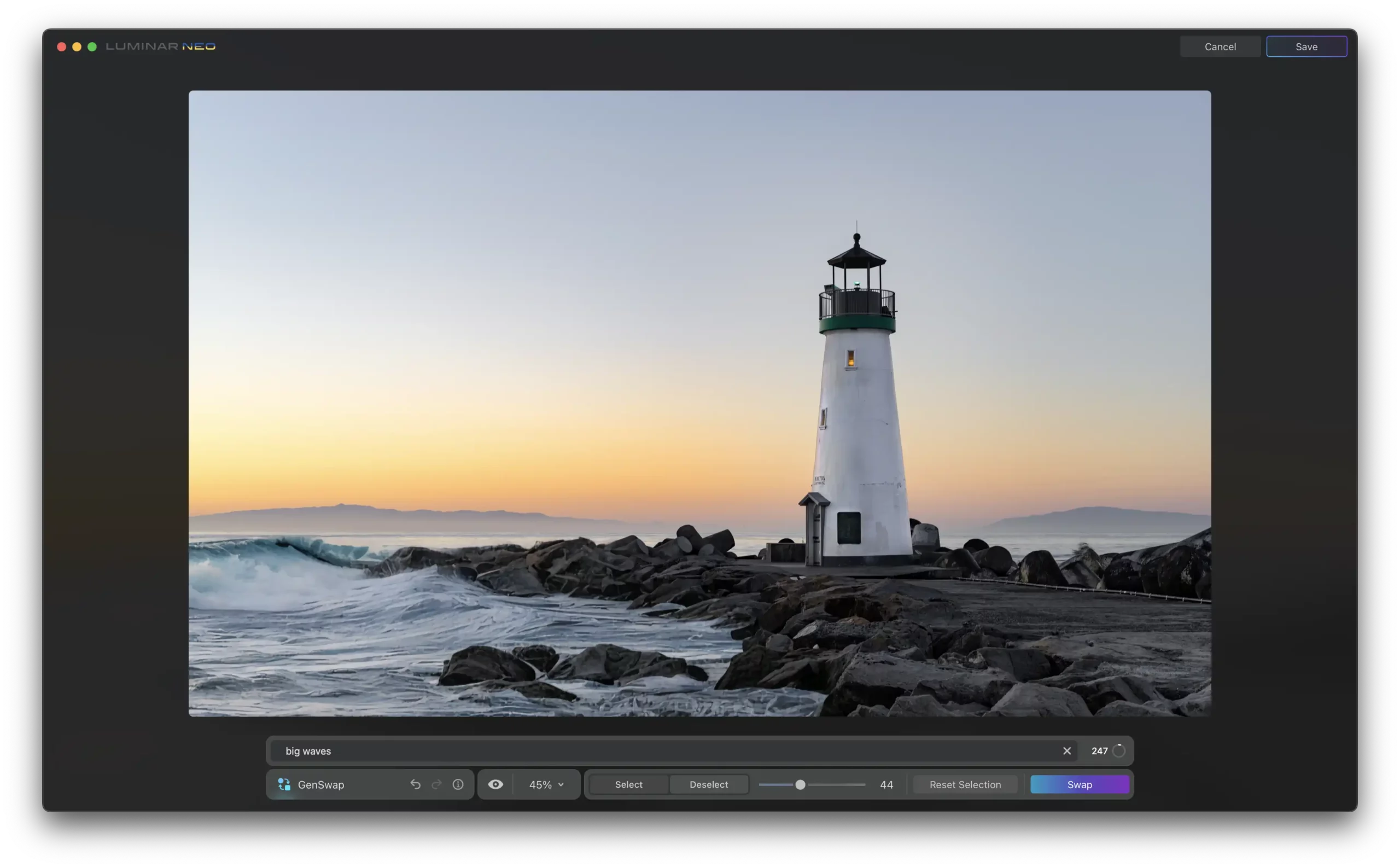lighthouse in Luminar Neo