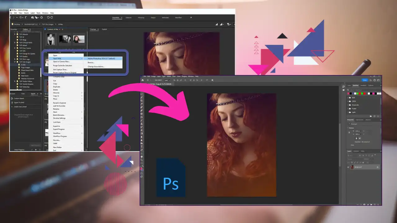 Adobe Photoshop and Adobe Bridge compatibility example