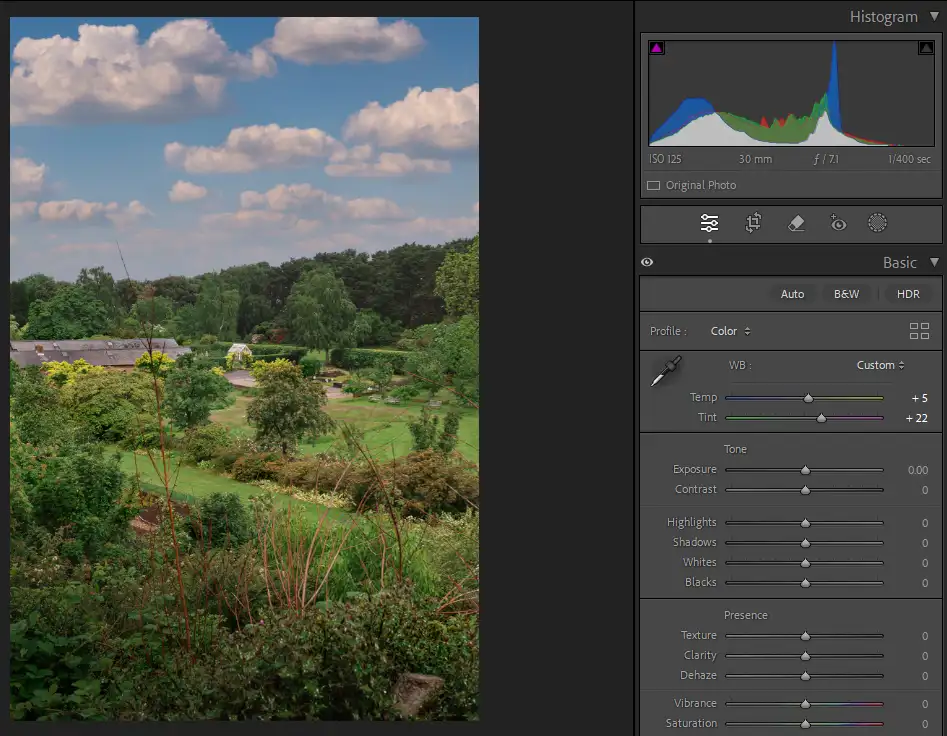 Before and After White Balance Selector