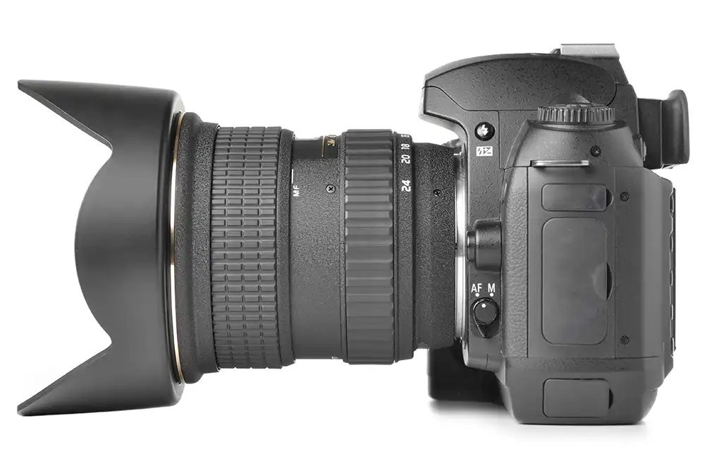 camera with petal lens hood