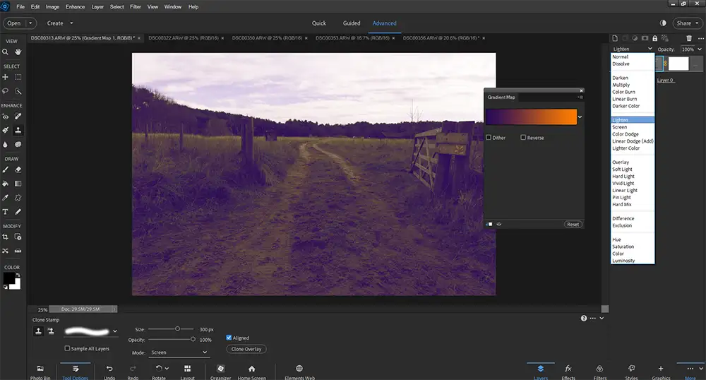 Changing Layer Blend Mode on Gradient Maps