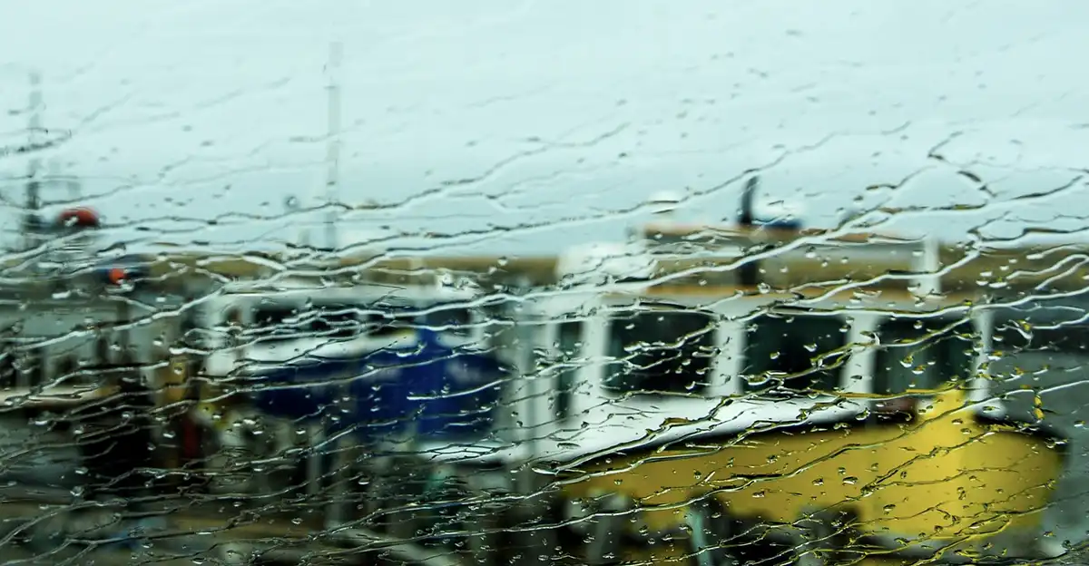 Raindrops on glass