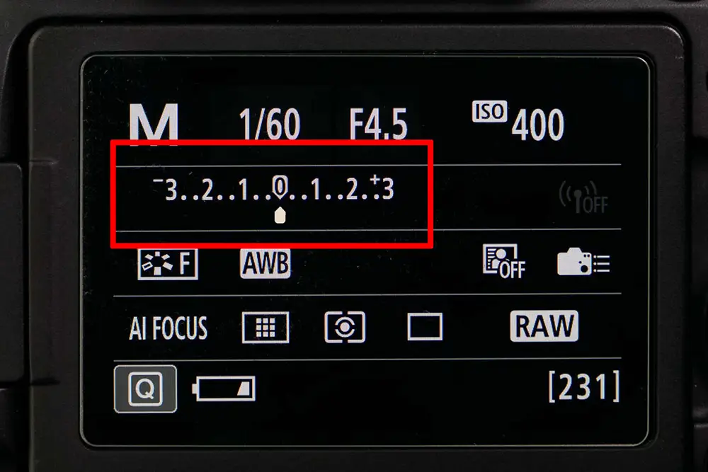 Light Meter Camera Screen Canon 80D