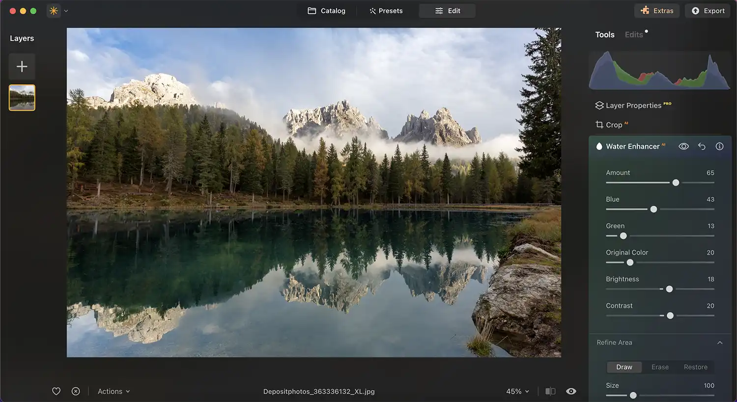 Luminar Neo Water Enhancer AI screenshot
