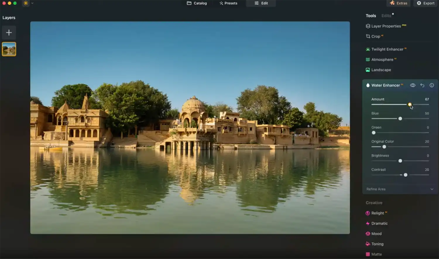Luminar Neo Water Enhancer AI screenshot