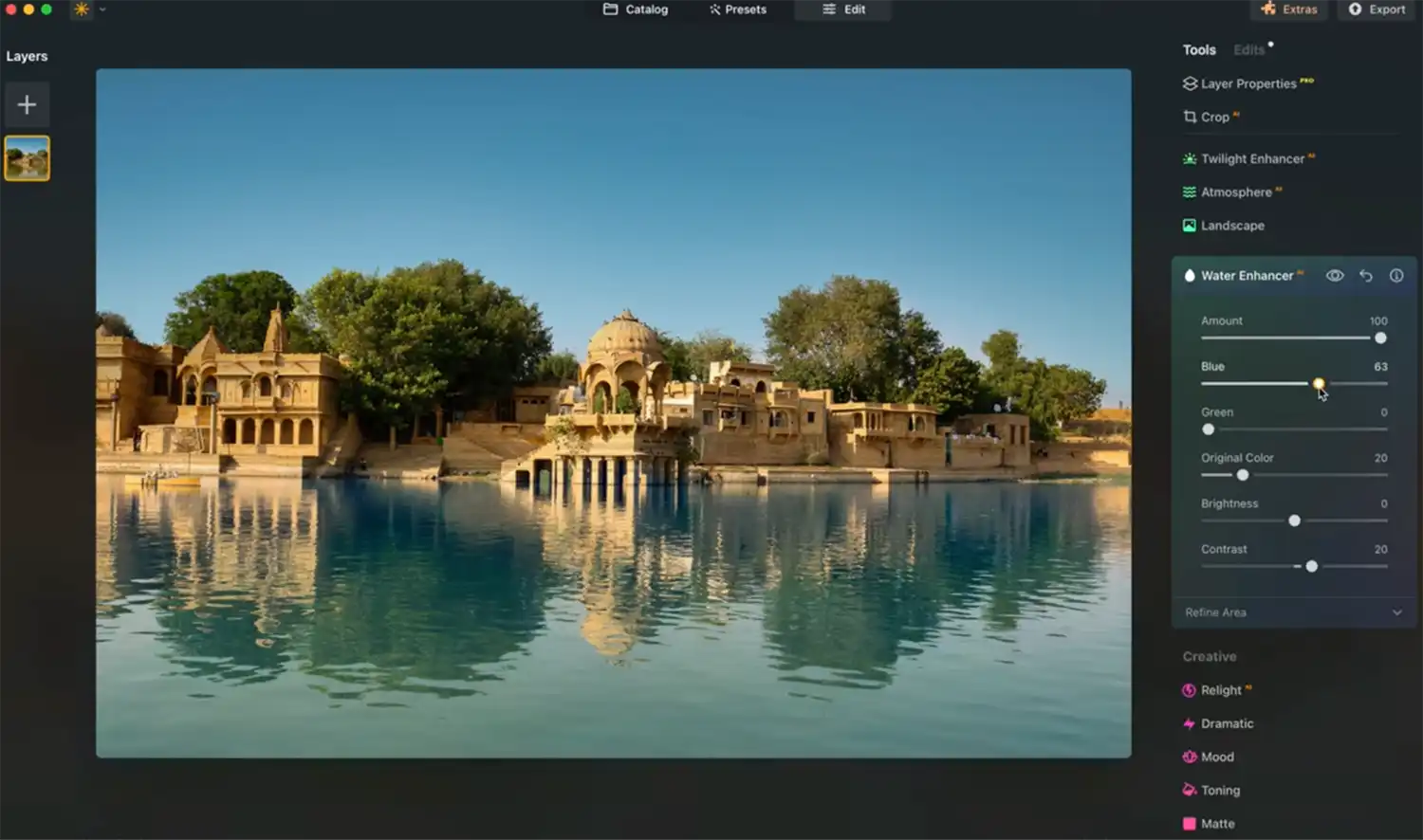 Luminar Neo Water Enhancer AI screenshot