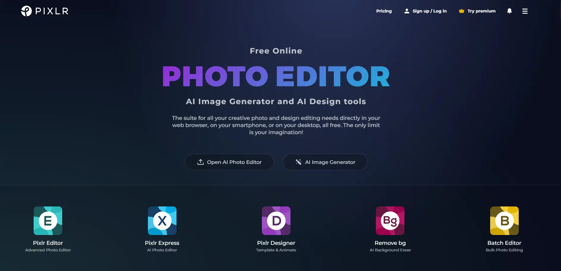 Pixlr website screenshot