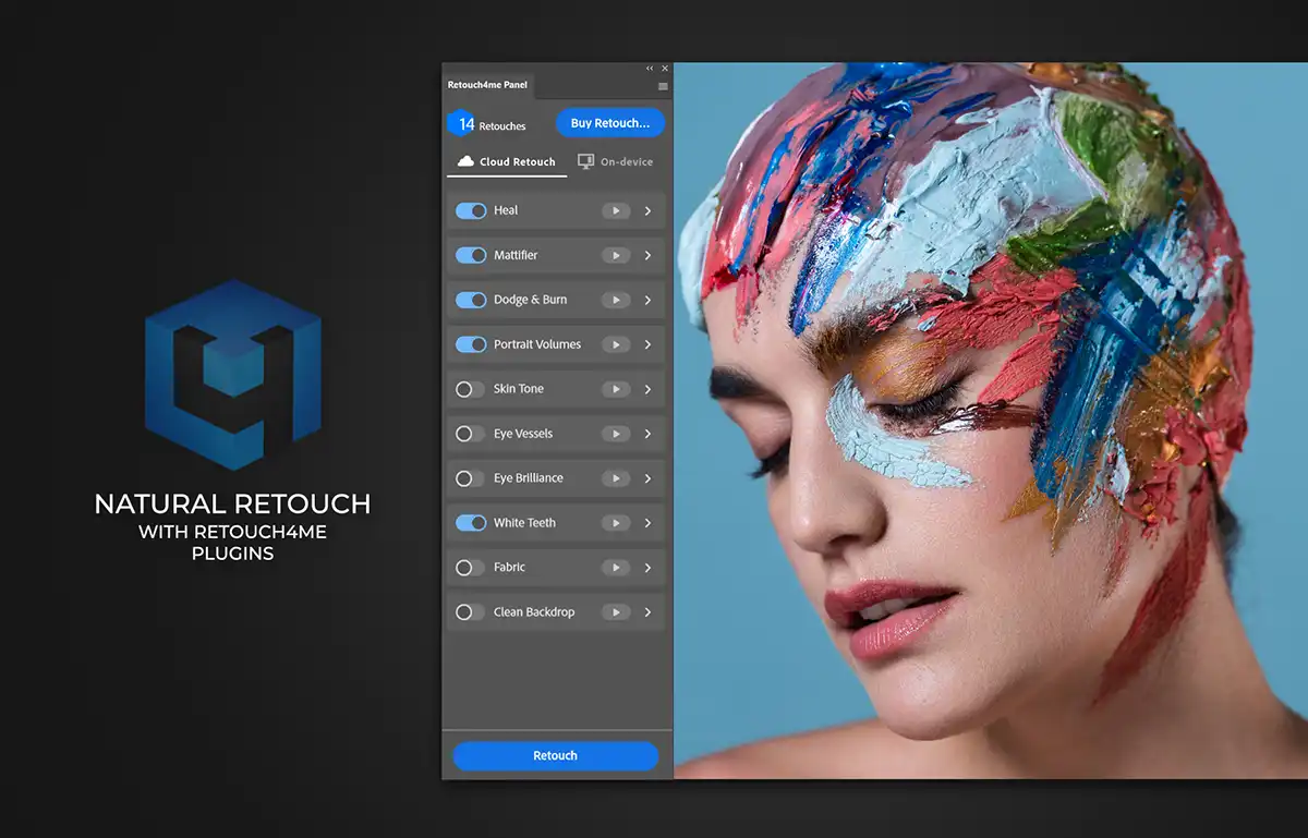 Retouch4me Software panel example